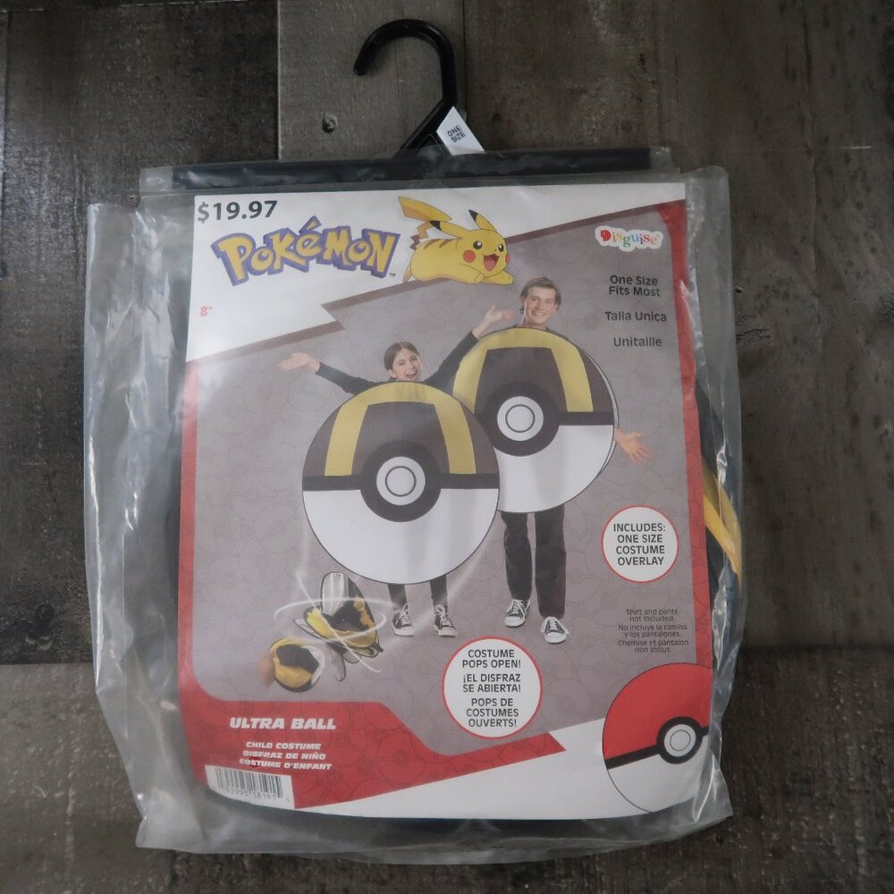 Pokemon Poke Ball Ultra Ball Pop-Out Costume Child 8+ NWT Halloween Cosplay